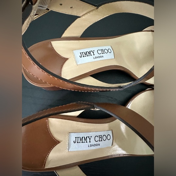 Jimmy Choo Women's Jin 45mm Mid Heel Square Toe Buckled Sandals - Picture 8 of 9